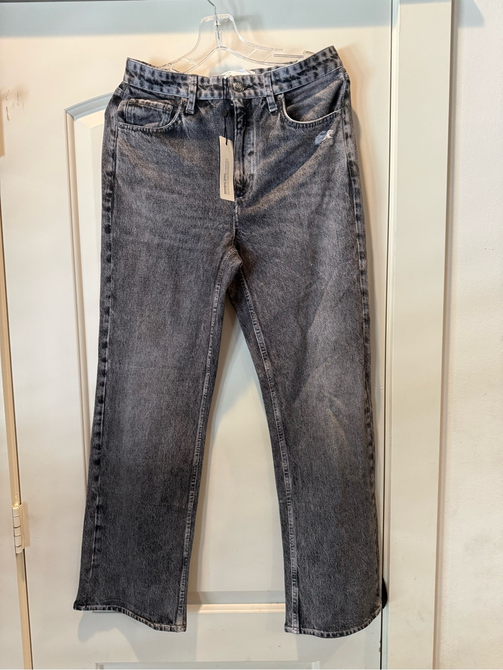NWT Rag & Bone Miramar Shea High-Rise Ankle Straight Pants Raven Size 26 $268